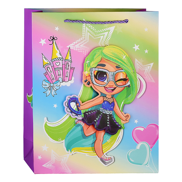 Пакет подарочный 00-4279 "Куколка" 26x10x32 см, 3D