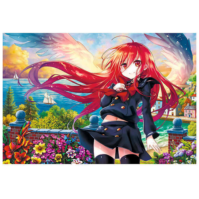 Холст с красками 40х50 по номерам "Красноволосая девочка с крыльями" (в коробке)(24цв)  