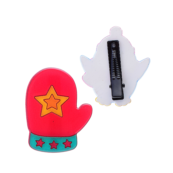 Новогоднее украшение-значки/заколки S1786 "Рождественские забавы" на листе