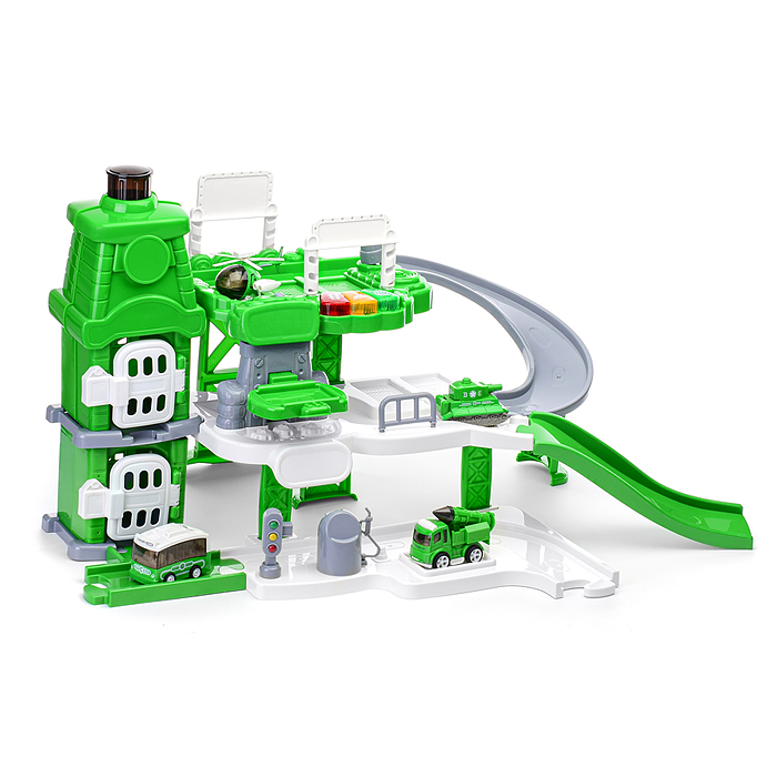 Парковка CLM-996 "Военная техника" зеленая, в коробке