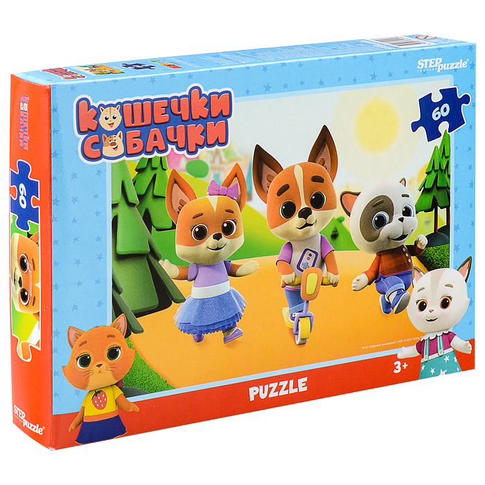Пазлы 60 "Кошечки и собачки" (0+ Медиа) Пазлы 60 "Кошечки и собачки" (0+ Медиа)