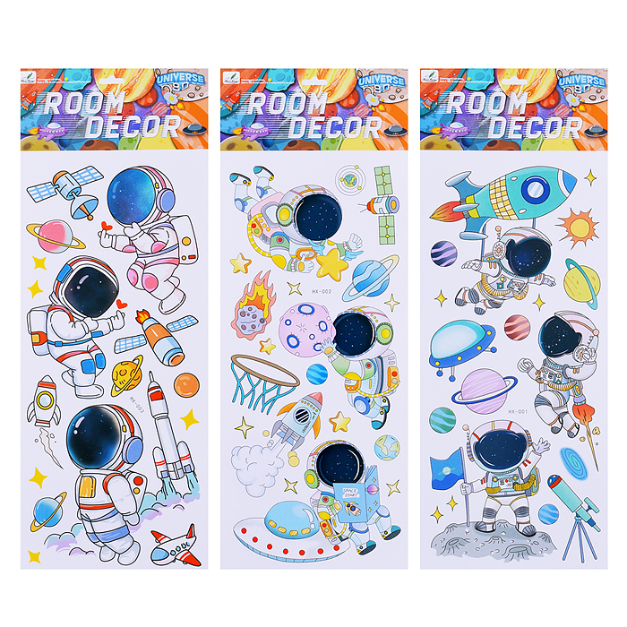 Фото к товару Наклейки интерьерные "Космонавты"МИКС самоклеющиеся фигурные ,объёмные размер наклейки 25 * 66 см Наклейки интерьерные "Космонавты"МИКС самоклеющиеся фигурные ,объёмные размер наклейки 25 * 66 см