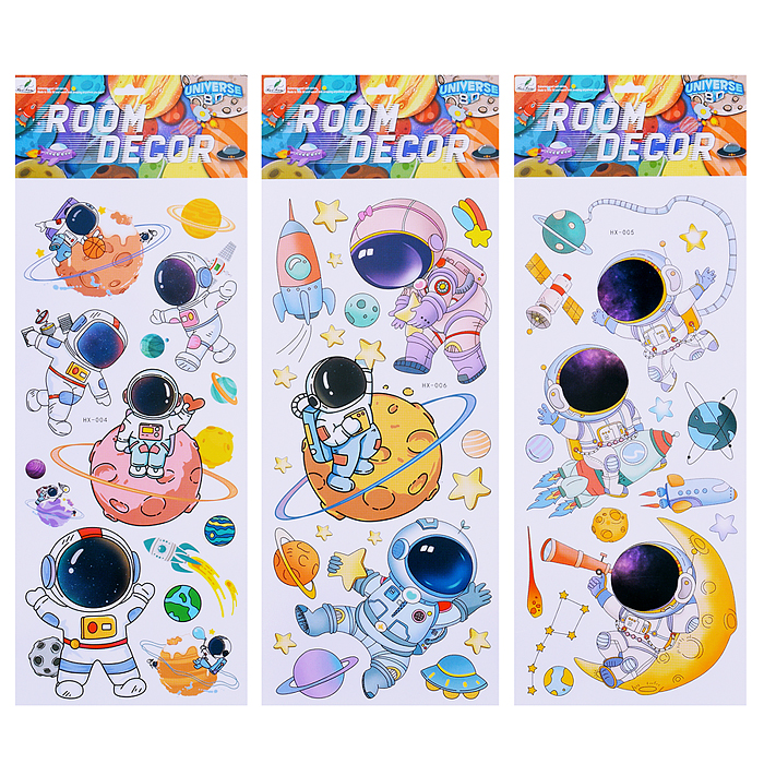 Фото к товару Наклейки интерьерные "Космонавты"МИКС самоклеющиеся фигурные ,объёмные размер наклейки 25 * 66 см Наклейки интерьерные "Космонавты"МИКС самоклеющиеся фигурные ,объёмные размер наклейки 25 * 66 см