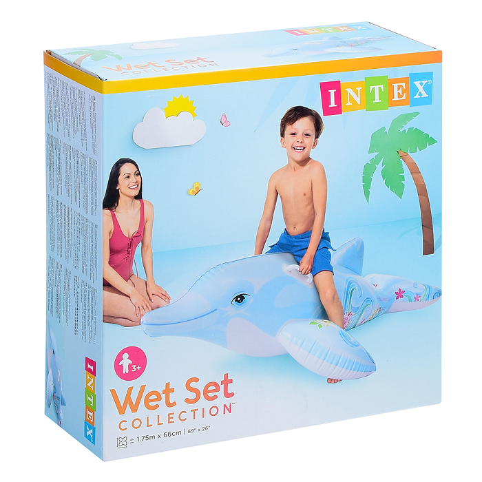 Фото к товару Игрушка для плавания «Дельфин», 175 х 66 см, от 3 лет, 58535NP INTEX Игрушка для плавания «Дельфин», 175 х 66 см, от 3 лет, 58535NP INTEX