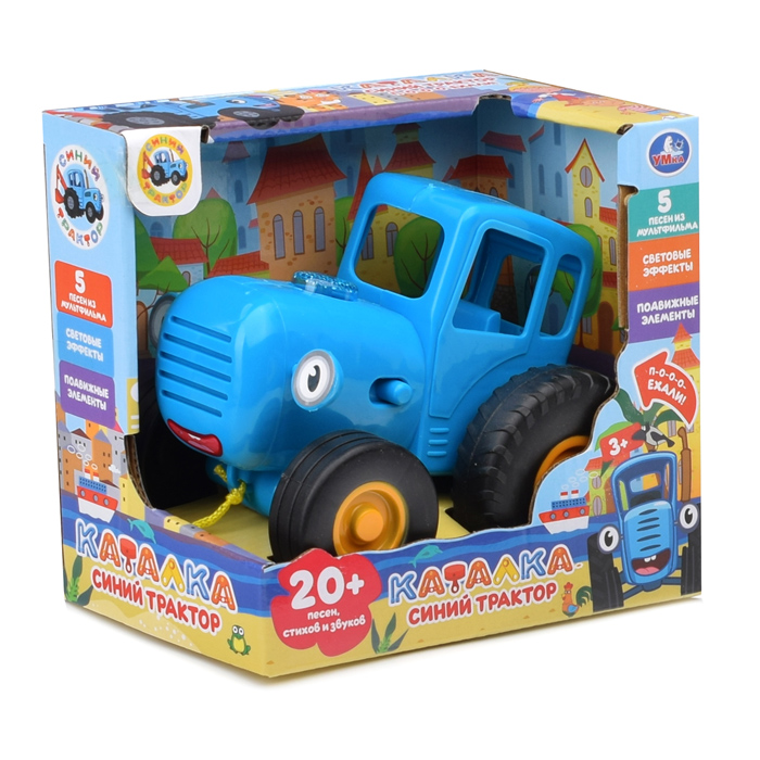 Фото к товару Музыкальная каталка "Синий трактор" (20 песен, стихов и звуков, свет. бат.) в коробке Музыкальная каталка "Синий трактор" (20 песен, стихов и звуков, свет. бат.) в коробке