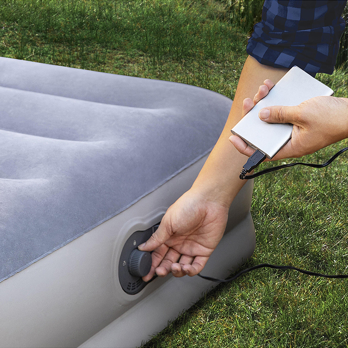 Надувной матрас 99х191х36см со встр. насосом USB 5V, до 136 кг, 64157 INTEX