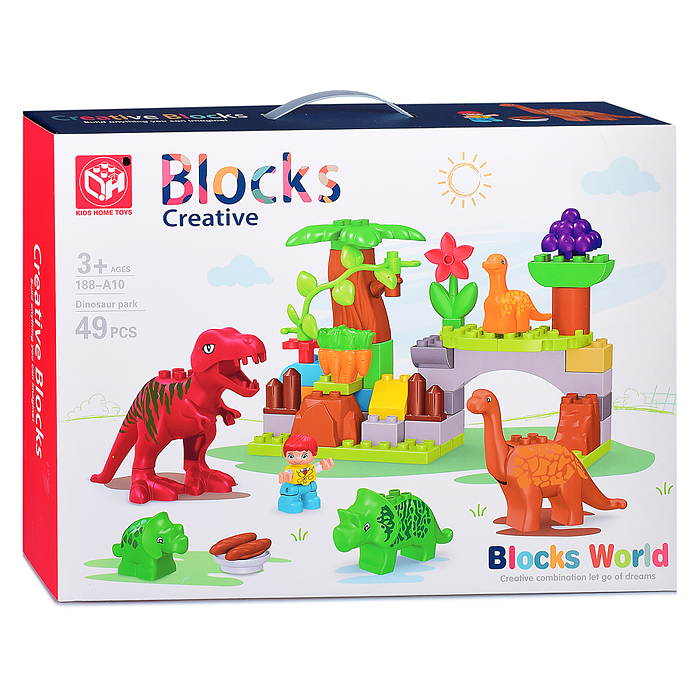 Конструктор 188-A10 "Мир динозавров" (49 дет.) в коробке Конструктор 188-A10 "Мир динозавров" (49 дет.) в коробке