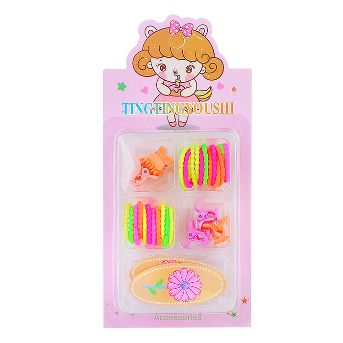 Набор заколок и резинок 00-3247 для волос "Радуга цвета"