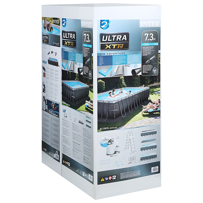 Бассейн каркаcный Ultra XTR Frame 732 х 366 х 132 см, комбинированный фильтр-насос, лестница, тент, 