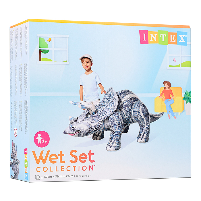 Фото к товару Игрушка надувная "Динозавр" от 3-8 лет, Трицератопс или Бронтозавр в ассортименте, 48594NP INTEX Игрушка надувная "Динозавр" от 3-8 лет, Трицератопс или Бронтозавр в ассортименте, 48594NP INTEX