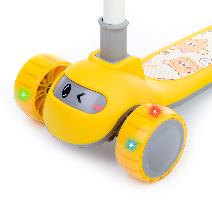 Фото к товару Самокат U038230Y 3-х кол., желтый, PU, ABEC 7, в коробке Самокат U038230Y 3-х кол., желтый, PU, ABEC 7, в коробке