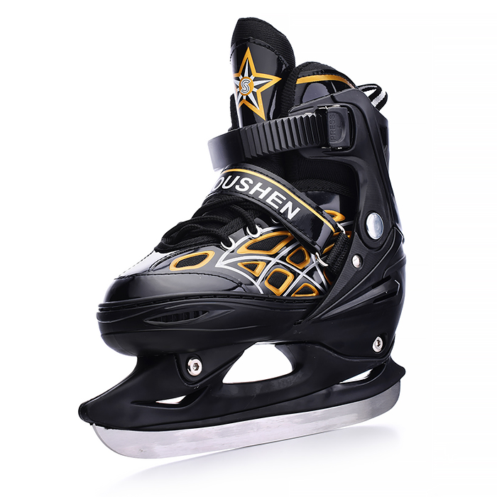 Фото к товару Коньки детские 00-1378, размер M, золото Коньки детские 00-1378, размер M, золото