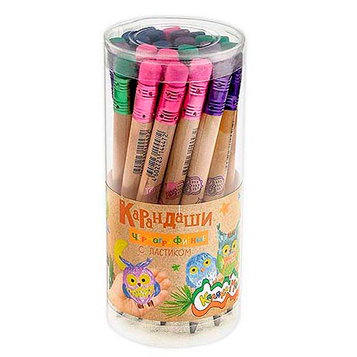 Карандаш чернографитный Jumbo НВ с ластиком заточенный круглый Карандаш чернографитный Jumbo НВ с ластиком заточенный круглый