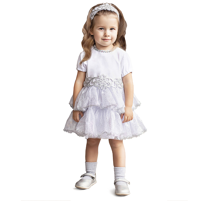 Костюм "Снежинка" (платье с подъюбником, повязка на голову) р. 86-92 Костюм "Снежинка" (платье с подъюбником, повязка на голову) р. 86-92