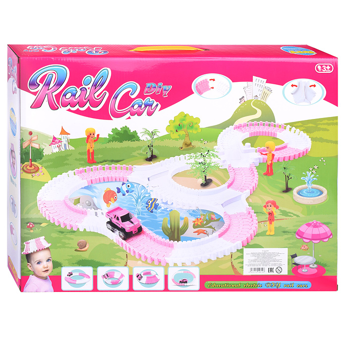 Фото к товару Автотрек гибкий A1-4 "Rail car" (149 дет.) в коробке Автотрек гибкий A1-4 "Rail car" (149 дет.) в коробке