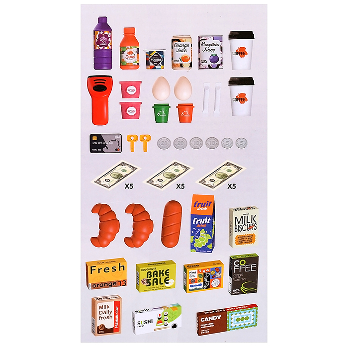 Игровой набор супермаркет 668-131 "Мой магазин" (52 предмета) в коробке