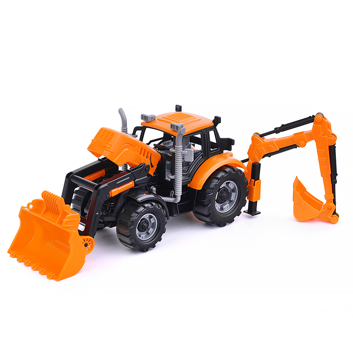 Фото к товару Экскаватор-погрузчик "Прогресс" инерционный (оранжевый) (в коробке) Экскаватор-погрузчик "Прогресс" инерционный (оранжевый) (в коробке)