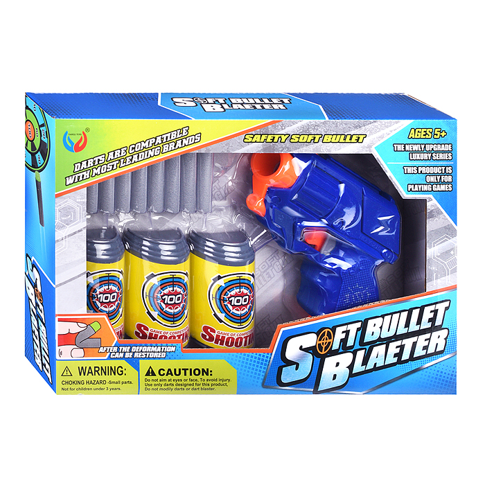 Набор Тир YL-278 "Защитник" (3 банки для мишени и мягкие пули) в коробке