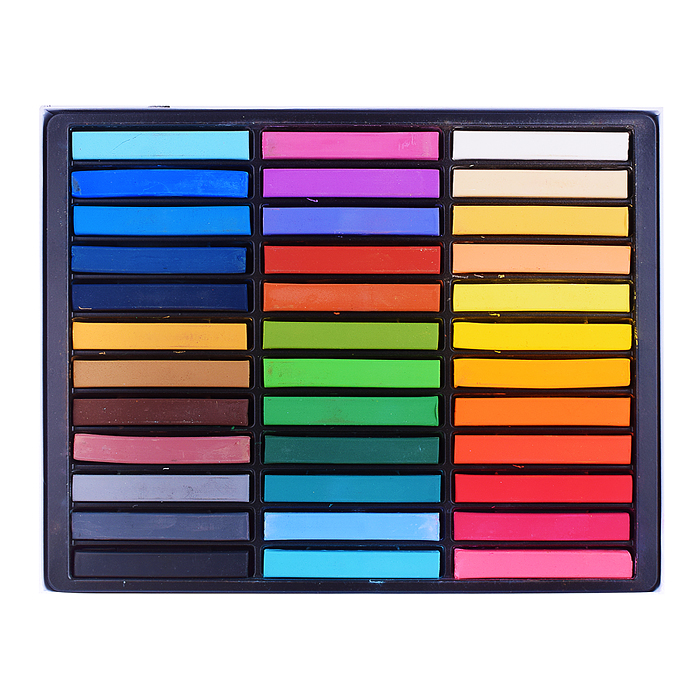 Фото к товару Пастель сухая художественная мягкая 36 цветов, квадратное сечение 65x10 мм Пастель сухая художественная мягкая 36 цветов, квадратное сечение 65x10 мм