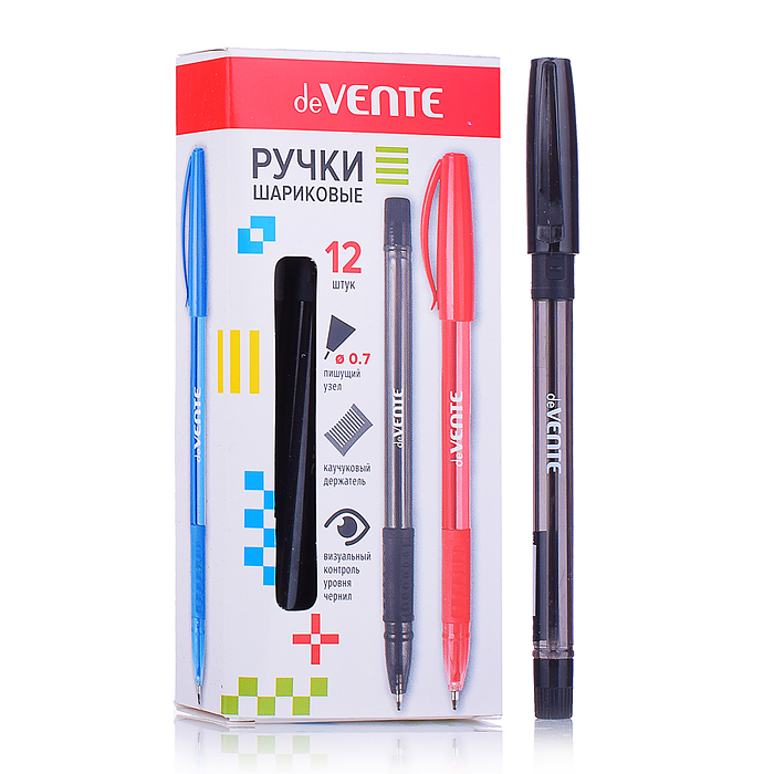 Ручка шариковая "Alira" d=0,7 мм, с полупрозрачным корпусом и резиновым держателем, сменный