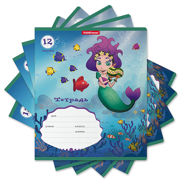 Тетрадь 12 л. клетка "Русалочка" Тетрадь 12 л. клетка "Русалочка"