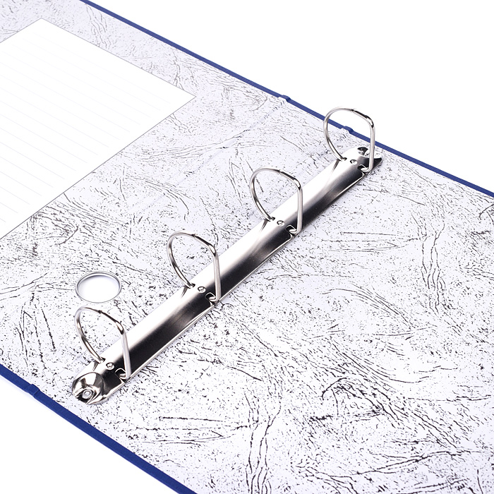 Фото к товару Папка на кольцах A4 50 мм, 4 кольца диаметром 40 мм PP синяя Папка на кольцах A4 50 мм, 4 кольца диаметром 40 мм PP синяя