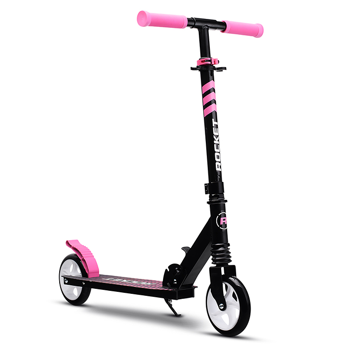 Фото к товару Самокат детский R0201 ROCKET, алюминиевый, колеса PU, 145 мм, розовый Самокат детский R0201 ROCKET, алюминиевый, колеса PU, 145 мм, розовый