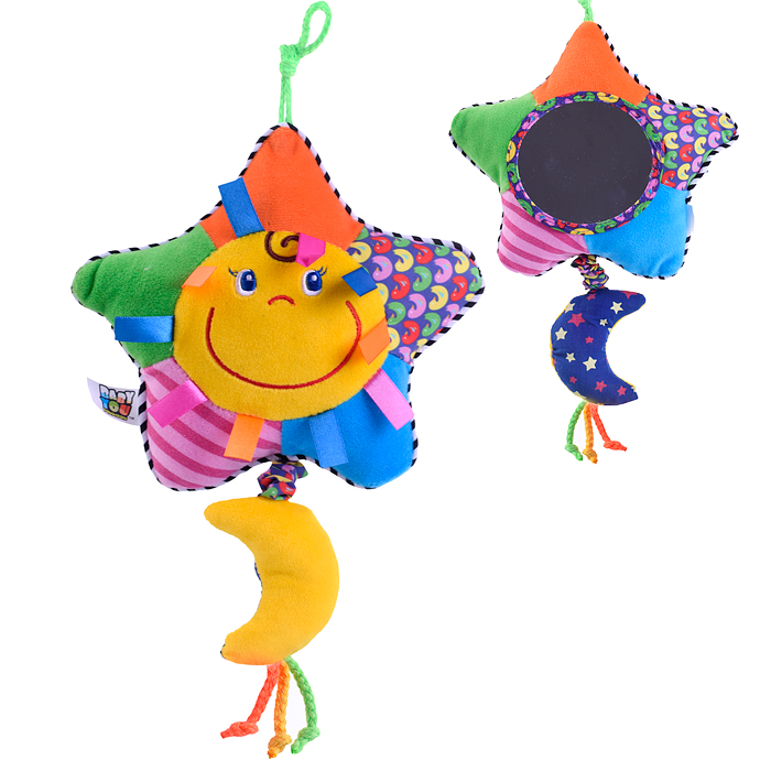 Игрушка развивающая мягкая, подвеска Солнышко 30 см., CRD 19х15 см.