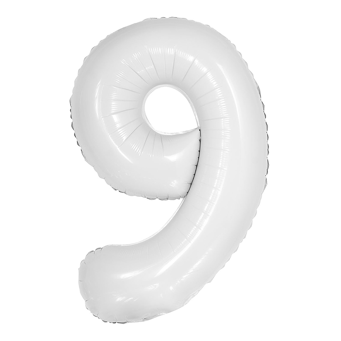 Шар (34''/86 см) Цифра, 9 Slim, Белый, 1 шт. в уп. Шар (34''/86 см) Цифра, 9 Slim, Белый, 1 шт. в уп.