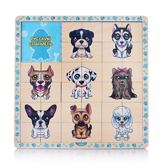 Фото к товару Двухслойный пазл - сортер DOG SHOW"Забавные пёсики" Двухслойный пазл - сортер DOG SHOW"Забавные пёсики"