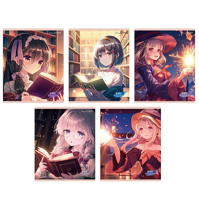 Тетрадь 48л. , клетка "Волшебная библиотека" скрепка Тетрадь 48л. , клетка "Волшебная библиотека" скрепка