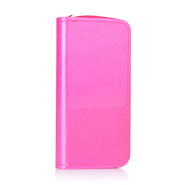 Пенал- односекционный с блестками 190/100/26 "Малиновый"