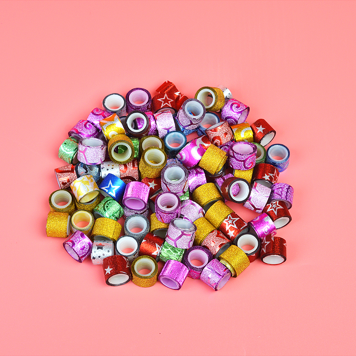 Клейкая лента декоративная блестящая, полиэтиленовая основа 40 мкм, 12 ммx1 м, пластиковая