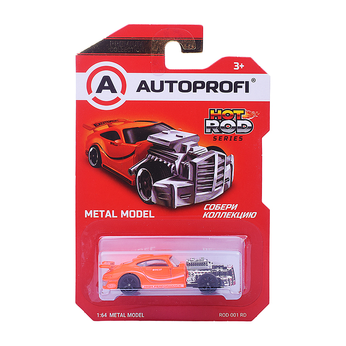 Машинка коллекционная 1:64, Серия Hot Rod, красный Машинка коллекционная 1:64, Серия Hot Rod, красный