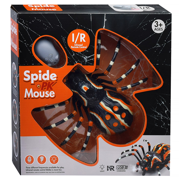 Фото к товару Паук TT6024A "Крестовик" р/у, с распылителем 27MHz, свет, в коробке Паук TT6024A "Крестовик" р/у, с распылителем 27MHz, свет, в коробке