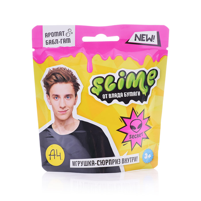 Игрушка для детей slime, розовый, 80 г. Влад А4
