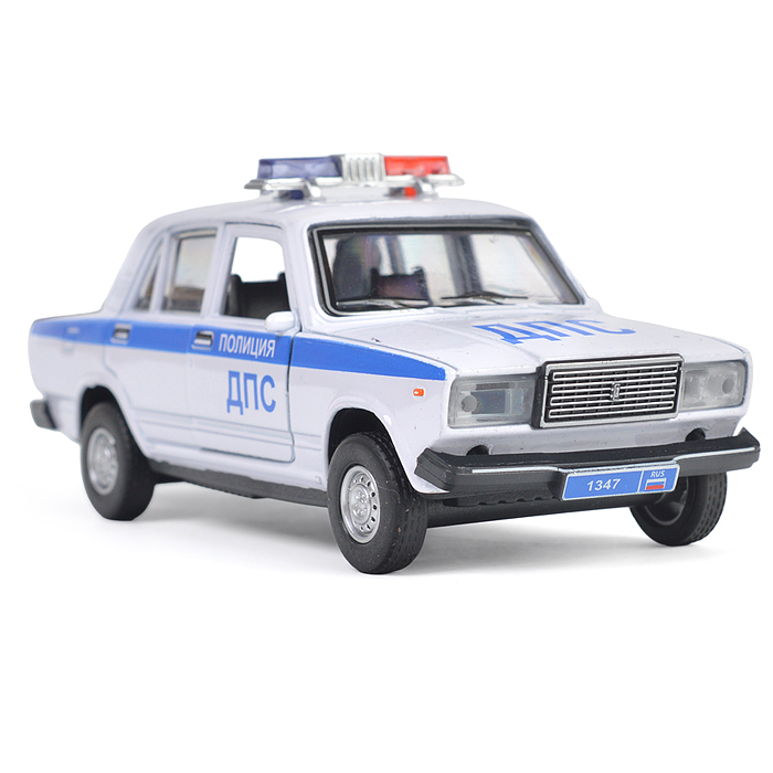 Фото к товару Машина металл ВАЗ-2107 Полиция 12 см, (свет-звук, белый) в коробке Машина металл ВАЗ-2107 Полиция 12 см, (свет-звук, белый) в коробке
