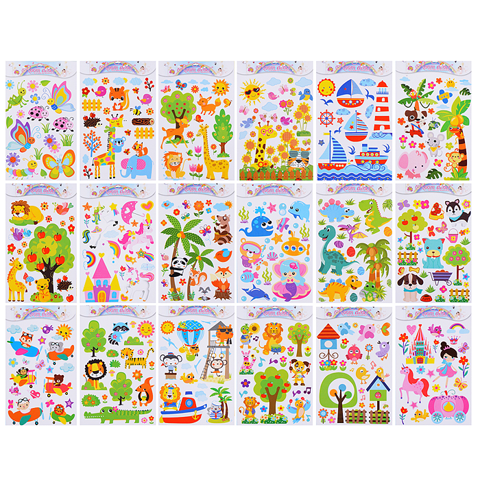 Наклейки интерьерные фигурные "Животные.Большой МИКС ", размер наклейки 50*70см. Наклейки интерьерные фигурные "Животные.Большой МИКС ", размер наклейки 50*70см.