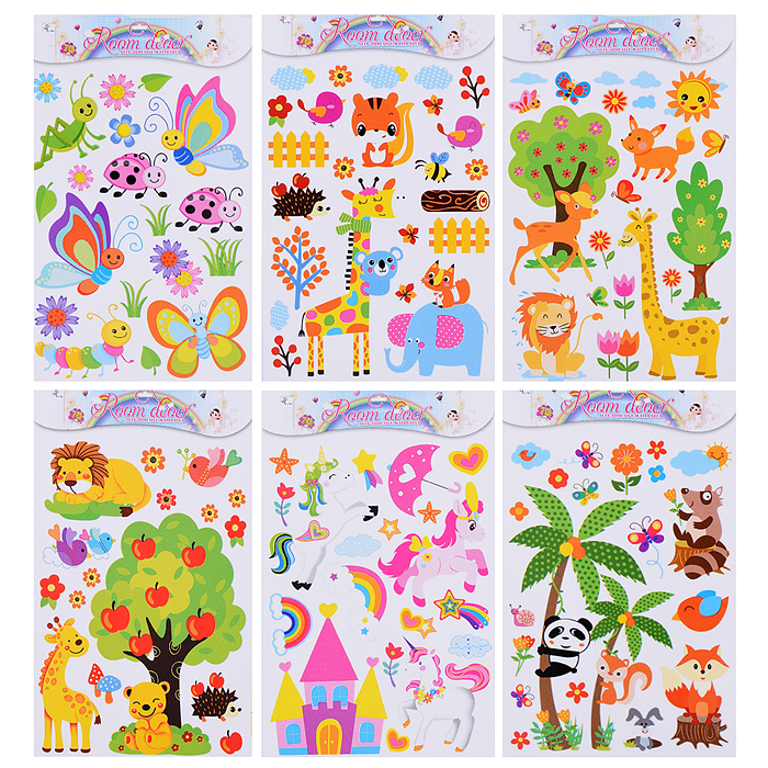 Фото к товару Наклейки интерьерные фигурные "Животные.Большой МИКС ", размер наклейки 50*70см. Наклейки интерьерные фигурные "Животные.Большой МИКС ", размер наклейки 50*70см.