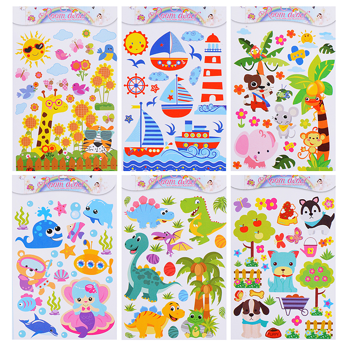 Фото к товару Наклейки интерьерные фигурные "Животные.Большой МИКС ", размер наклейки 50*70см. Наклейки интерьерные фигурные "Животные.Большой МИКС ", размер наклейки 50*70см.