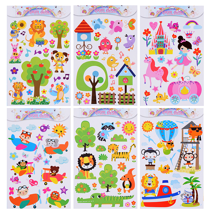 Фото к товару Наклейки интерьерные фигурные "Животные.Большой МИКС ", размер наклейки 50*70см. Наклейки интерьерные фигурные "Животные.Большой МИКС ", размер наклейки 50*70см.