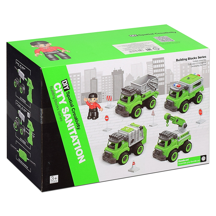 Фото к товару Конструктор LM8042/43/44-SY-3 "Городские службы" зеленый, в коробке Конструктор LM8042/43/44-SY-3 "Городские службы" зеленый, в коробке
