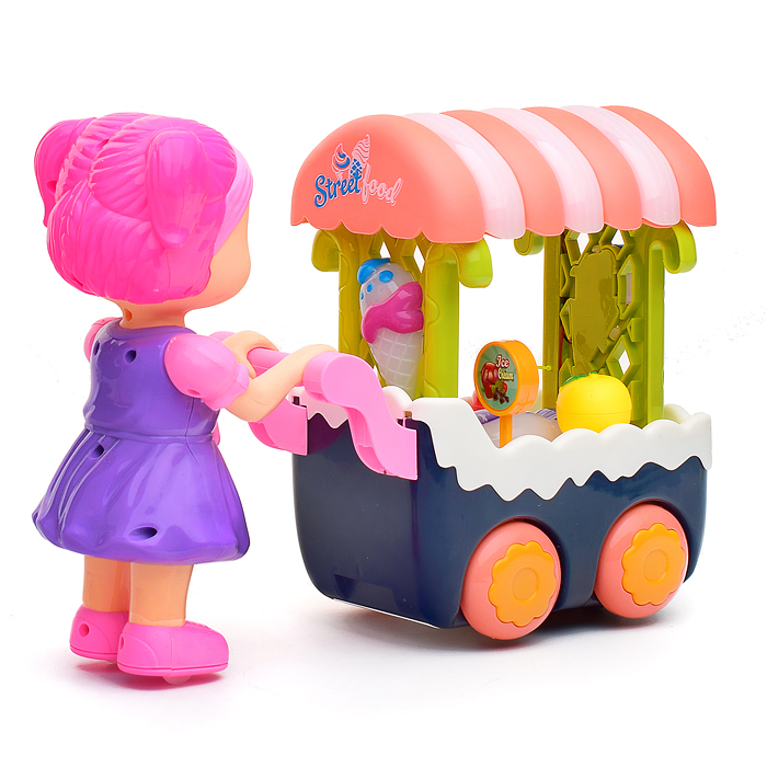 Интерактивная игрушка 6636B "Девочка с тележкой" в коробке