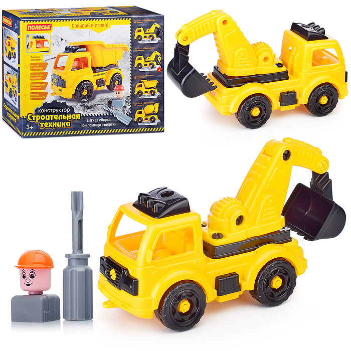 Конструктор-транспорт "Автомобиль-экскаватор" (32 элемента) (жёлто-чёрный) Конструктор-транспорт "Автомобиль-экскаватор" (32 элемента) (жёлто-чёрный)