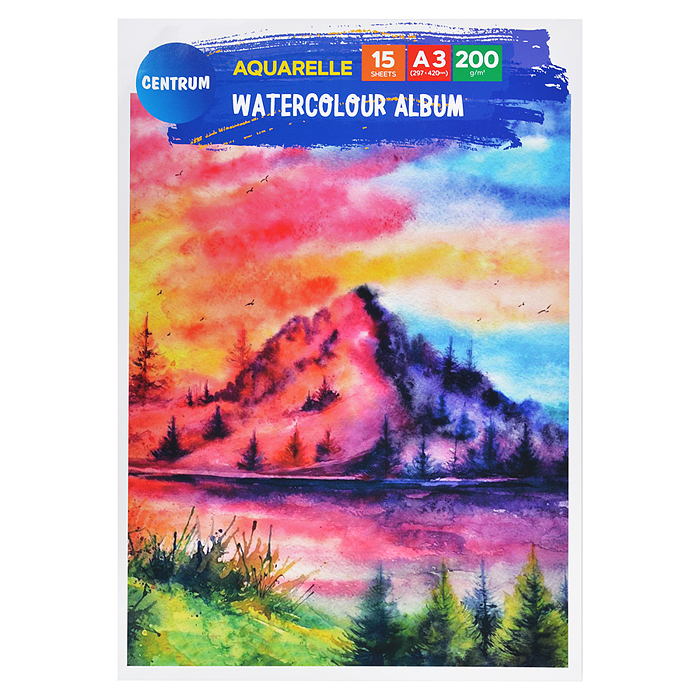 Альбом для рисования акварелью A3 15 л. 200 г/м2 Альбом для рисования акварелью A3 15 л. 200 г/м2