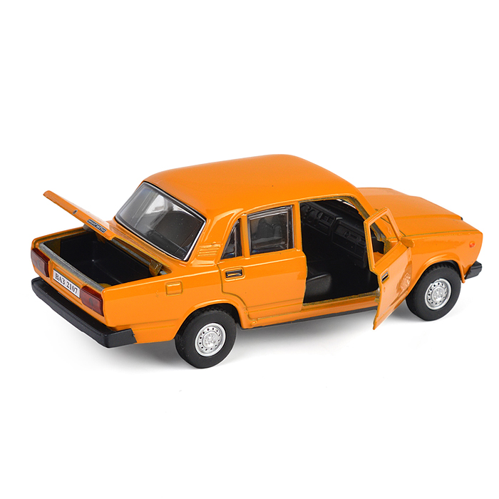 Фото к товару Машина металл ВАЗ-2107 12 см, (двери, багаж, желтый) инерц, в коробке Машина металл ВАЗ-2107 12 см, (двери, багаж, желтый) инерц, в коробке