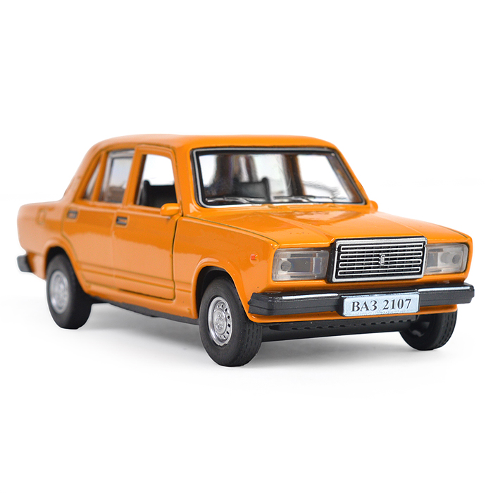 Фото к товару Машина металл ВАЗ-2107 12 см, (двери, багаж, желтый) инерц, в коробке Машина металл ВАЗ-2107 12 см, (двери, багаж, желтый) инерц, в коробке