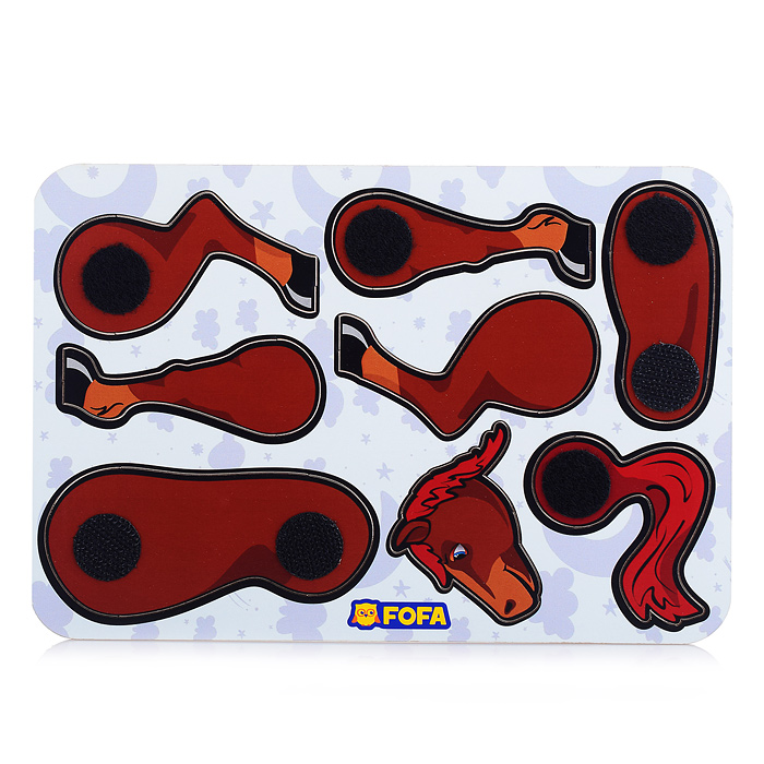 Пазл. Животные на липучках "Лошадь и баран" комплект 2 шт 