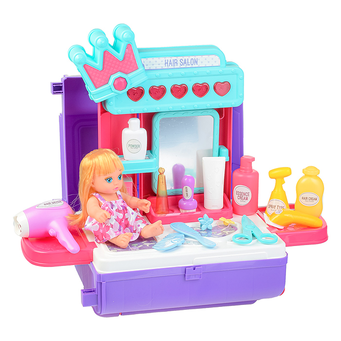 Фото к товару Игровой набор 8257P "Стилист" в чемодане Игровой набор 8257P "Стилист" в чемодане