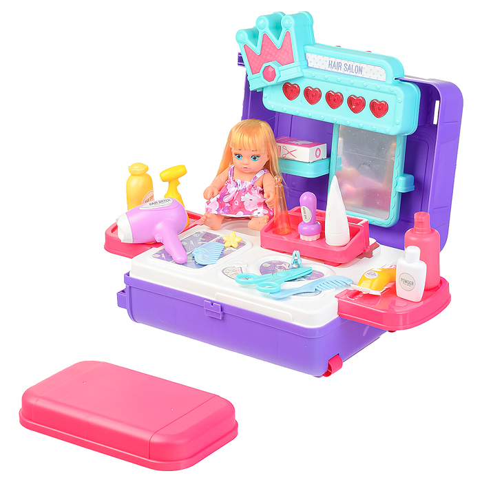 Фото к товару Игровой набор 8257P "Стилист" в чемодане Игровой набор 8257P "Стилист" в чемодане